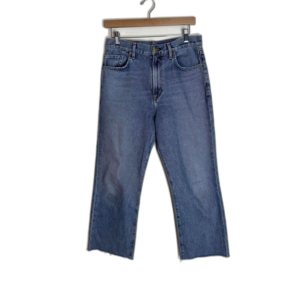 GOLDSIGN The Martin Jeans Womens 28 Blue High Rise Straight Crop Denim Made USA